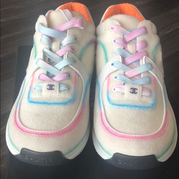 rainbow chanel fashion sneakers